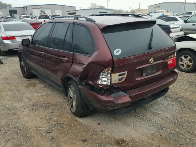 WBAFB33571LH08467 - 2001 BMW X5 4.4I MAROON photo 3