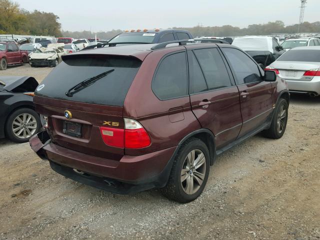 WBAFB33571LH08467 - 2001 BMW X5 4.4I MAROON photo 4