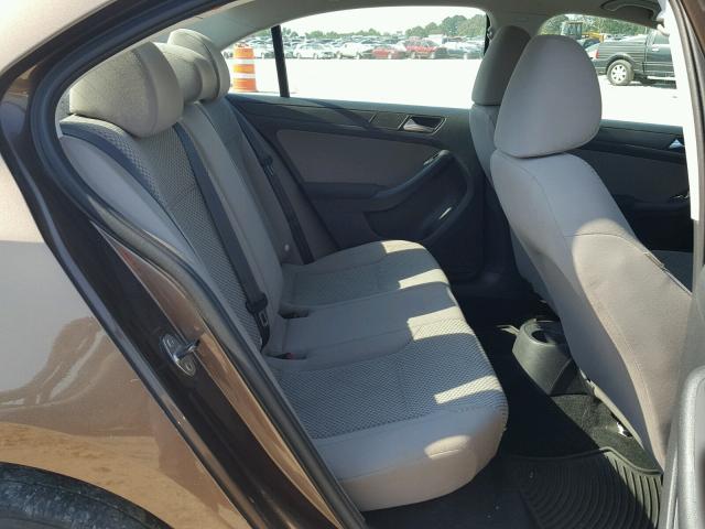 3VW2K7AJ8BM059961 - 2011 VOLKSWAGEN JETTA BASE BROWN photo 6