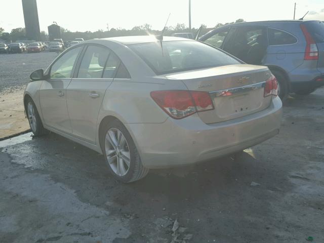 1G1PH5SCXC7290179 - 2012 CHEVROLET CRUZE LTZ TAN photo 3