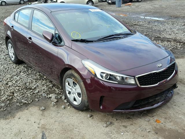 3KPFL4A73HE095175 - 2017 KIA FORTE LX MAROON photo 1