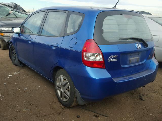 JHMGD38488S054186 - 2008 HONDA FIT BLUE photo 3