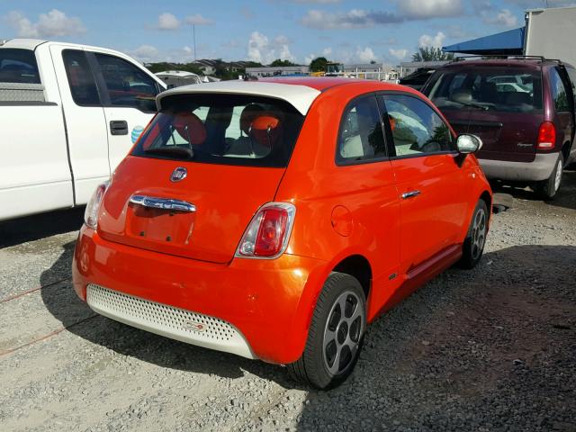 3C3CFFGE8DT740375 - 2013 FIAT 500 ELECTR ORANGE photo 4