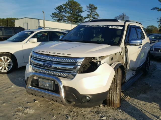 1FM5K7F87EGB06591 - 2014 FORD EXPLORER L WHITE photo 2