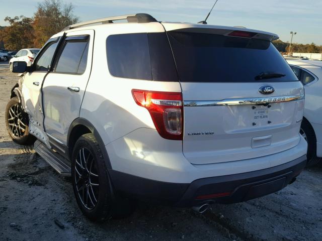 1FM5K7F87EGB06591 - 2014 FORD EXPLORER L WHITE photo 3