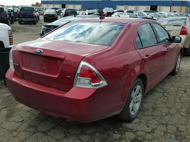 3FAHP07Z79R201920 - 2009 FORD FUSION SE RED photo 4