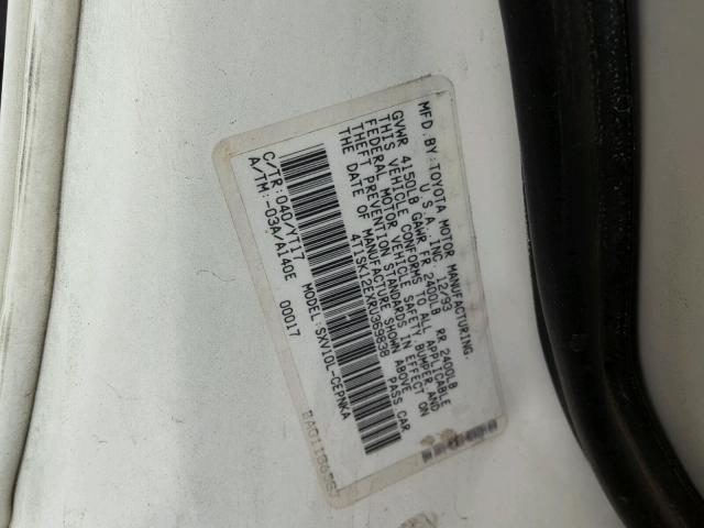 4T1SK12EXRU369838 - 1994 TOYOTA CAMRY LE WHITE photo 10