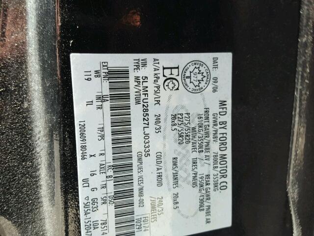 5LMFU28527LJ03335 - 2007 LINCOLN NAVIGATOR Czarny zdjęcie 10