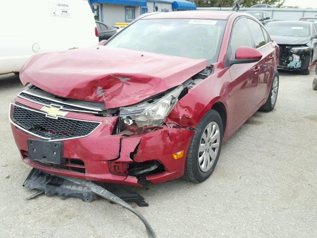 1G1PF5S99B7228393 - 2011 CHEVROLET CRUZE LT RED photo 2