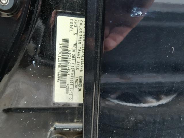 3N1BC11E28L366446 - 2008 NISSAN VERSA S BLACK photo 10