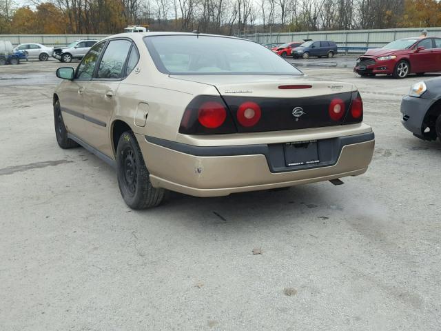 2G1WF52E359139592 - 2005 CHEVROLET IMPALA GOLD photo 3