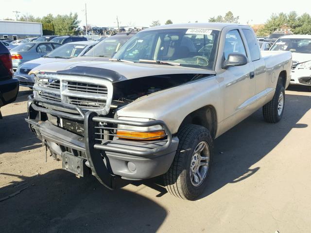 1D7HG12K34S714059 - 2004 DODGE DAKOTA SXT BEIGE photo 2