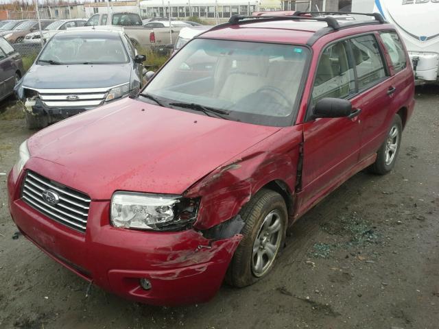 JF1SG63647H711337 - 2007 SUBARU FORESTER 2 RED photo 2