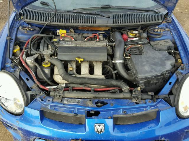 1B3AS66S24D533056 - 2004 DODGE NEON SRT-4 BLUE photo 7