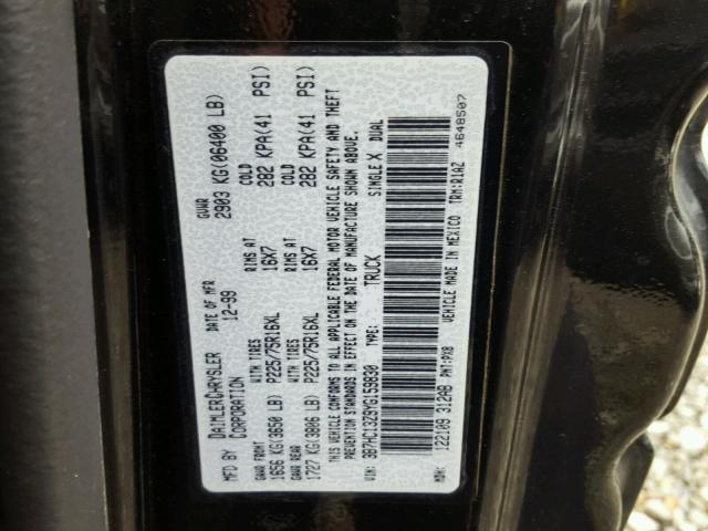 3B7HC13Z9YG159830 - 2000 DODGE RAM 1500 BLACK photo 10