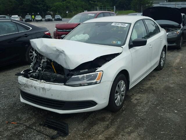 3VW1K7AJ1EM322520 - 2014 VOLKSWAGEN JETTA BASE WHITE photo 2