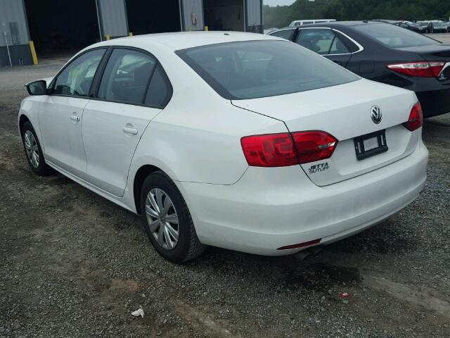 3VW1K7AJ1EM322520 - 2014 VOLKSWAGEN JETTA BASE WHITE photo 3
