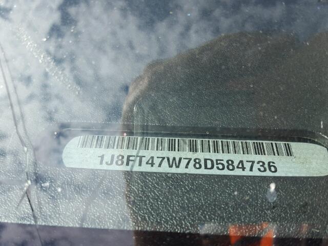 1J8FT47W78D584736 - 2008 JEEP COMPASS SP 蓝色 照片 10