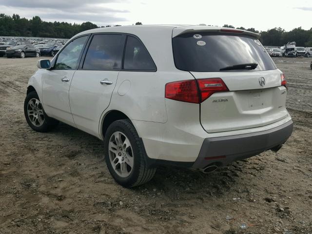 2HNYD28288H542487 - 2008 ACURA MDX WHITE photo 3