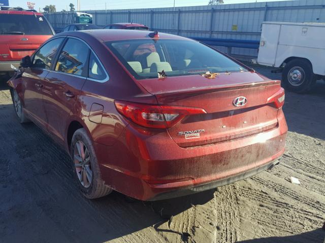 5NPE24AF2GH366114 - 2016 HYUNDAI SONATA SE RED photo 3