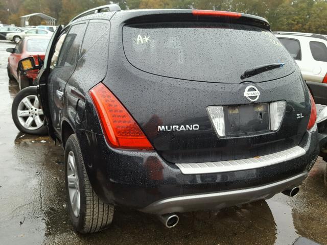 JN8AZ08T16W416450 - 2006 NISSAN MURANO SL BLACK photo 3