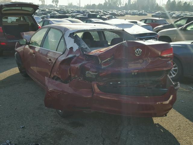 3VW2B7AJ5HM271922 - 2017 VOLKSWAGEN JETTA S RED photo 3