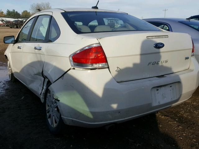 1FAHP3HN5AW268546 - 2010 FORD FOCUS SEL WHITE photo 3