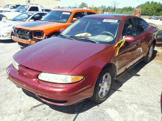 1G3NF52E9YC396014 - 2000 OLDSMOBILE ALERO GLS RED photo 2