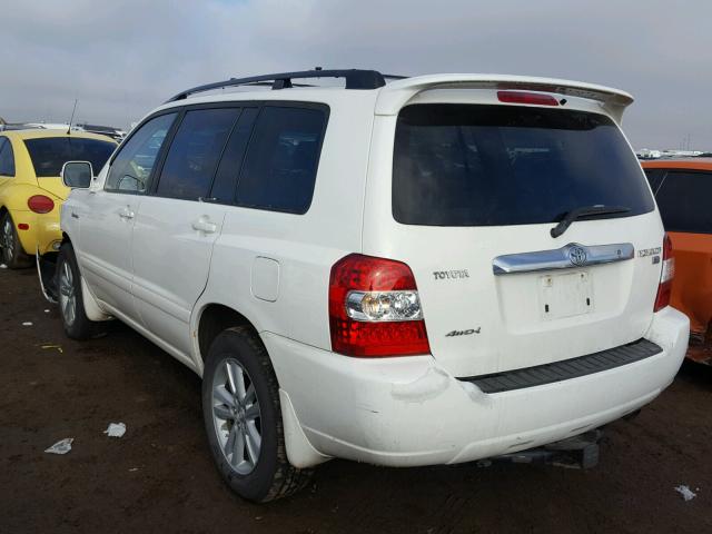 JTEEW21A360006628 - 2006 TOYOTA HIGHLANDER WHITE photo 3