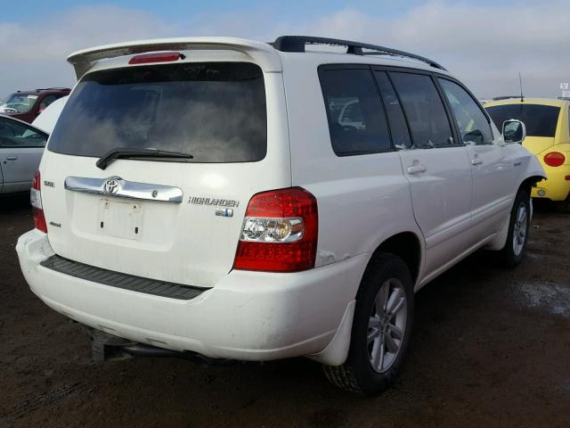 JTEEW21A360006628 - 2006 TOYOTA HIGHLANDER WHITE photo 4