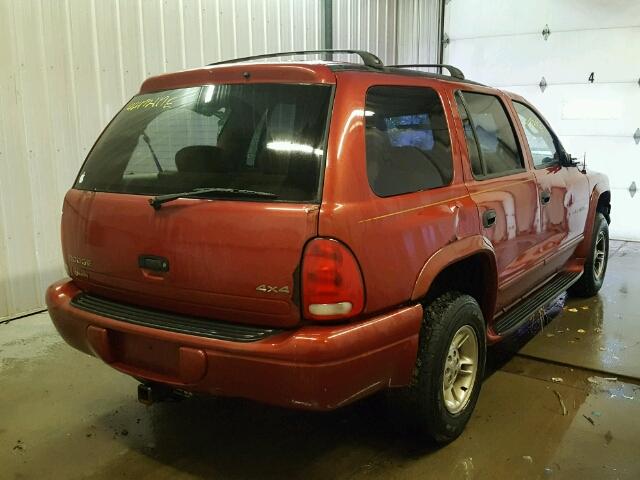 1B4HS28N9YF153734 - 2000 DODGE DURANGO RED photo 4