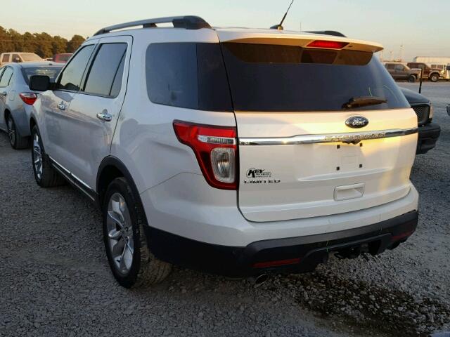 1FMHK7F89CGA40409 - 2012 FORD EXPLORER L WHITE photo 3