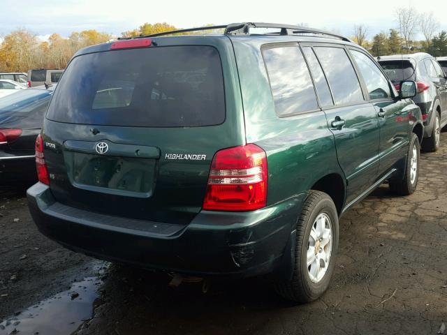 JTEHF21A910015324 - 2001 TOYOTA HIGHLANDER GREEN photo 4