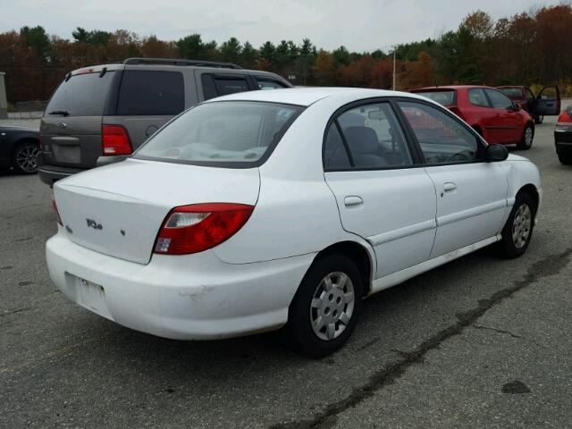 KNADC123616528496 - 2001 KIA RIO WHITE photo 4