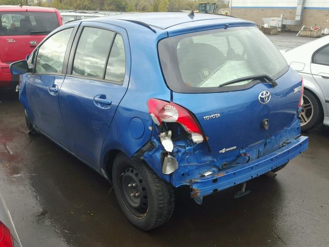 JTDKT4K34B5339798 - 2011 TOYOTA YARIS BLUE photo 3