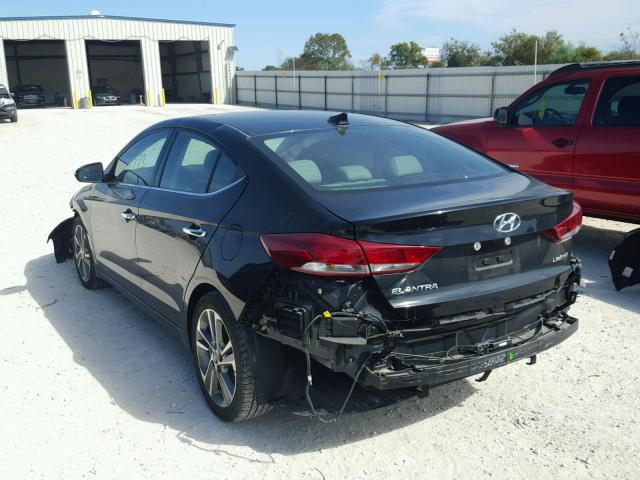 5NPD84LF1HH032407 - 2017 HYUNDAI ELANTRA BLACK photo 3