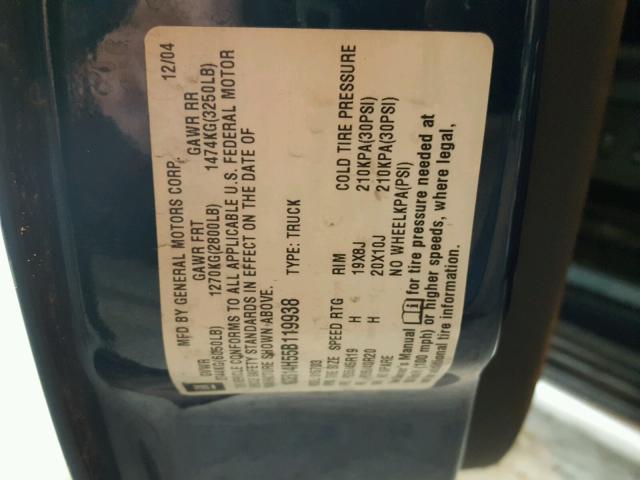 1GCES14H55B119938 - 2005 CHEVROLET SSR 蓝色 照片 10