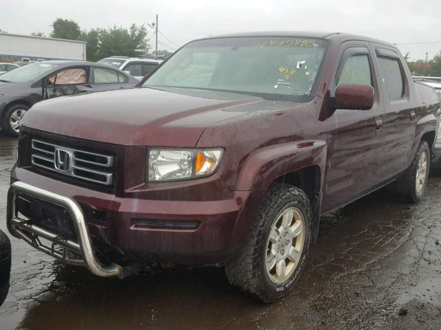 2HJYK16587H549405 - 2007 HONDA RIDGELINE BURGUNDY photo 2