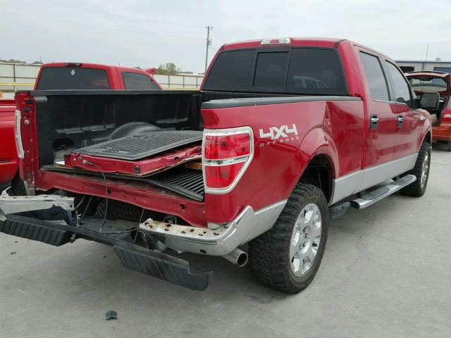 1FTFW1EF0BFA30109 - 2011 FORD F150 SUPER RED photo 4