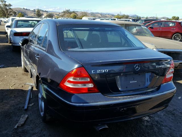 WDBRF40J34A636299 - 2004 MERCEDES-BENZ C 230K SPO BLUE photo 3