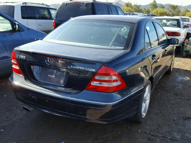 WDBRF40J34A636299 - 2004 MERCEDES-BENZ C 230K SPO BLUE photo 4