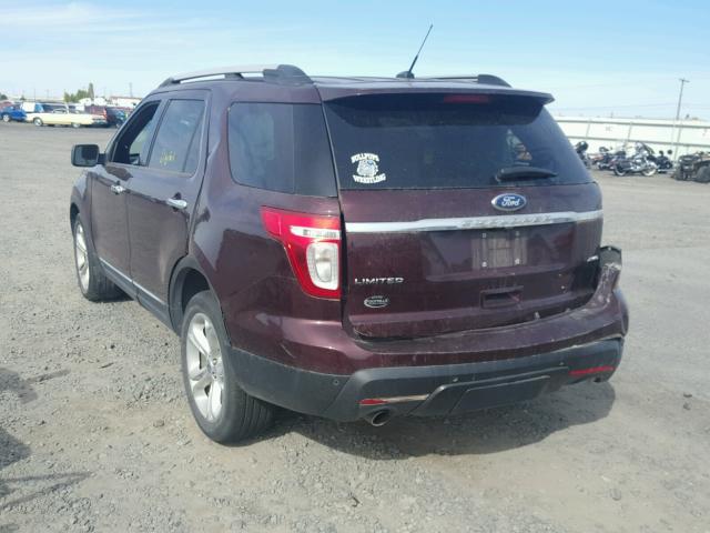 1FMHK8F82BGA70081 - 2011 FORD EXPLORER L 紫色 照片 3