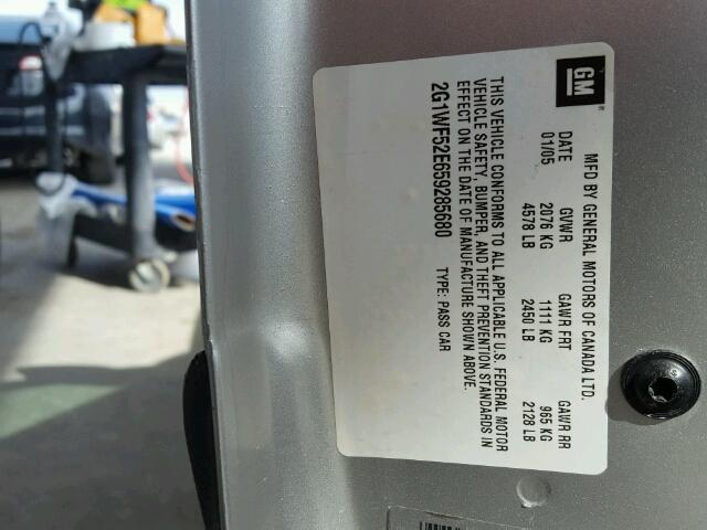 2G1WF52E659285680 - 2005 CHEVROLET IMPALA 银色 照片 10