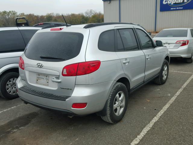 5NMSG13D18H203564 - 2008 HYUNDAI SANTA FE G SILVER photo 4