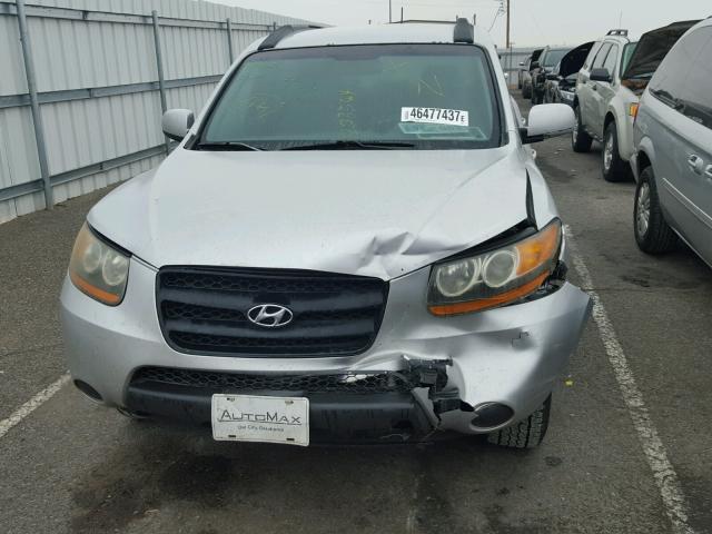 5NMSG13D18H203564 - 2008 HYUNDAI SANTA FE G SILVER photo 9