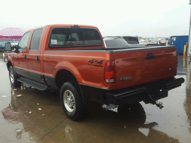 1FTNW21F11EA95742 - 2001 FORD F250 SUPER ORANGE photo 3