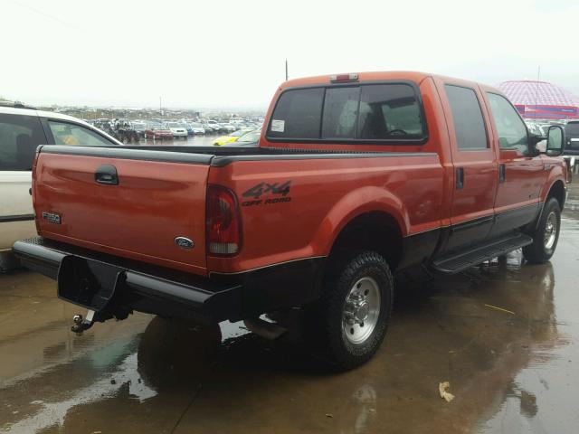 1FTNW21F11EA95742 - 2001 FORD F250 SUPER ORANGE photo 4