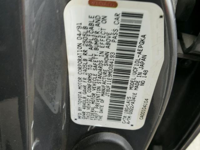 JT8UF11E9M0084193 - 1991 LEXUS LS 400 GRAY photo 10