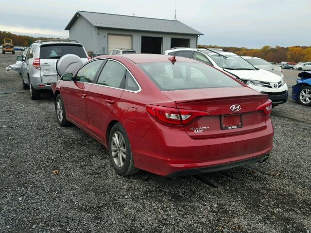 5NPE24AF4HH482464 - 2017 HYUNDAI SONATA SE RED photo 3