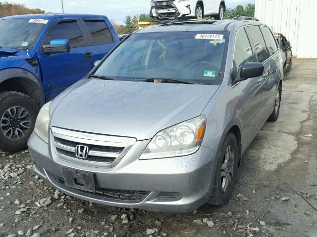 5FNRL38765B098171 - 2005 HONDA ODYSSEY EX BLUE photo 2
